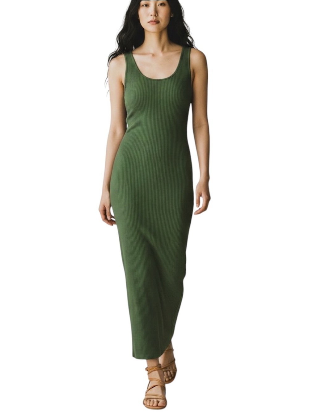SugarLips Olive Green Sleeveless Ribbed Maxi Dress NWT Size XS BodyCon Sexy